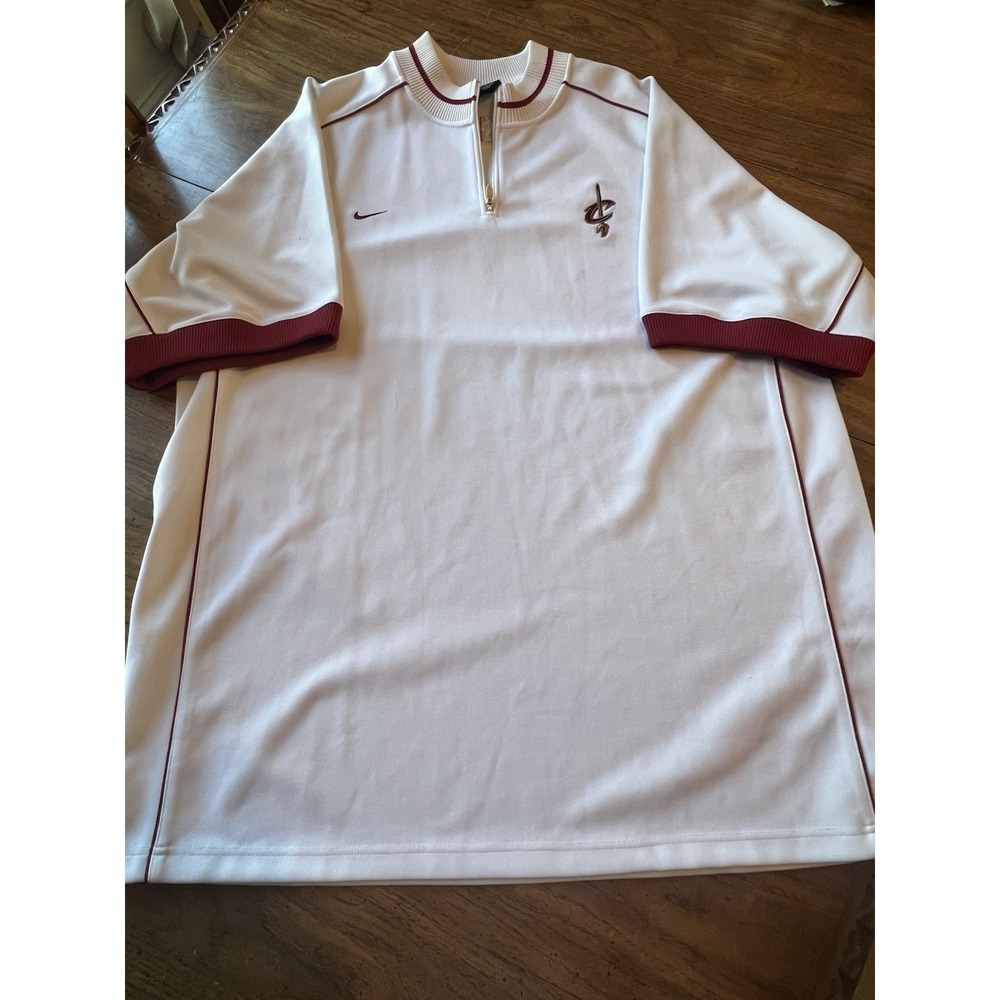 Nike NBA Cleveland Cavalier Warm Up Pullover Short‎ Sleeve Size XXL White